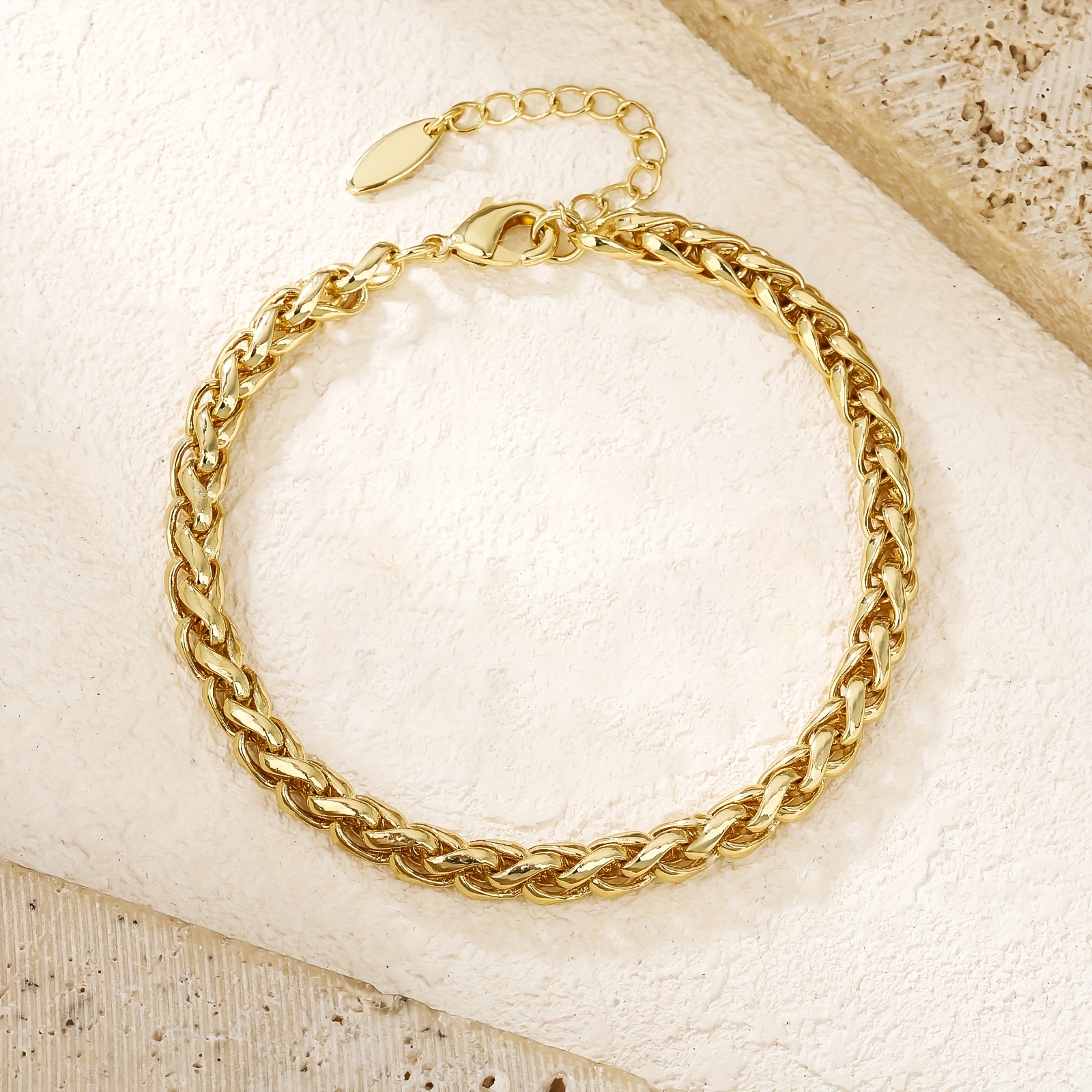 Copper Plated Flower Basket Chain Hip-Hop Bracelet, Fashionable